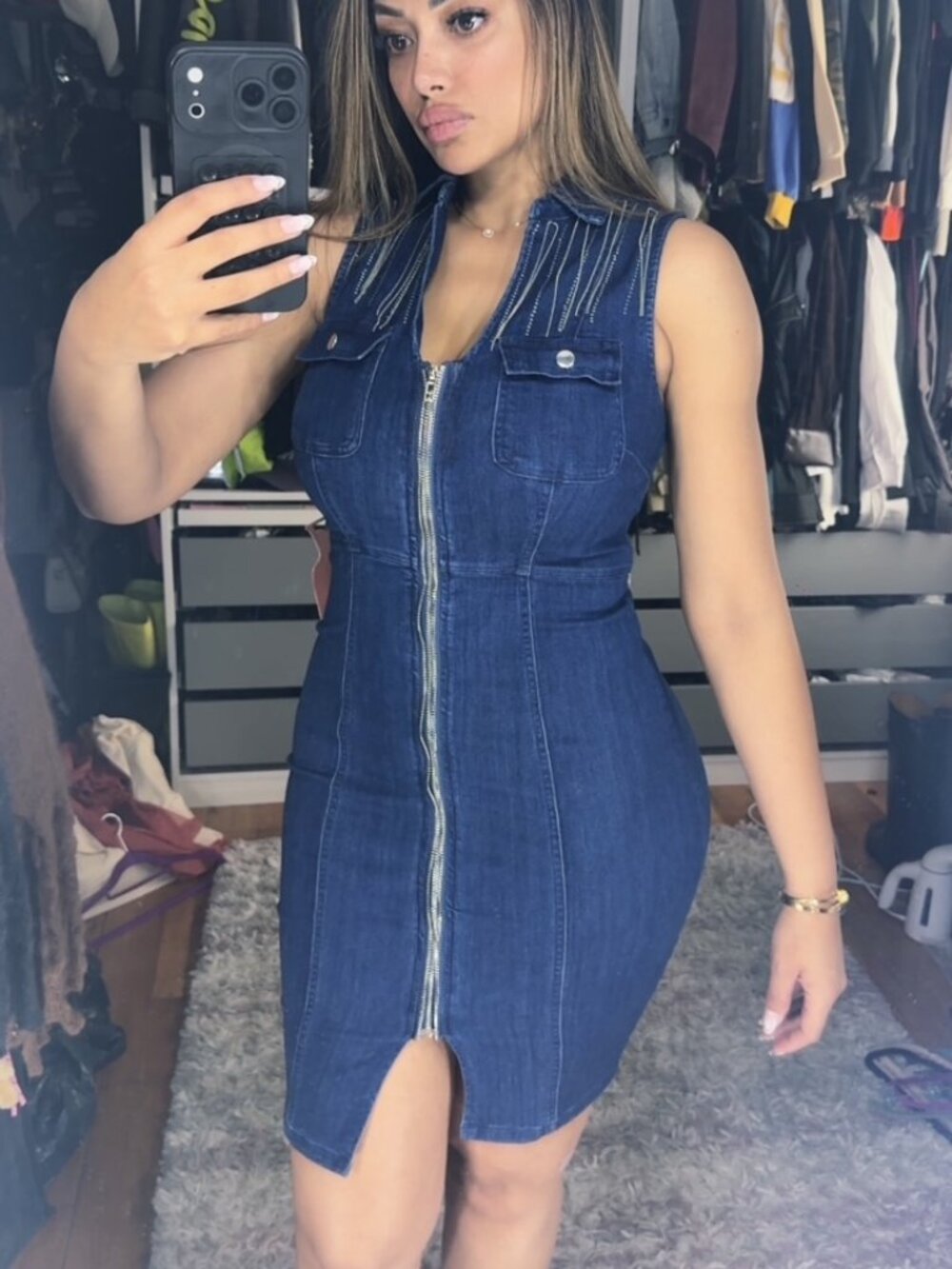 Fashion Nova Denim Dress S